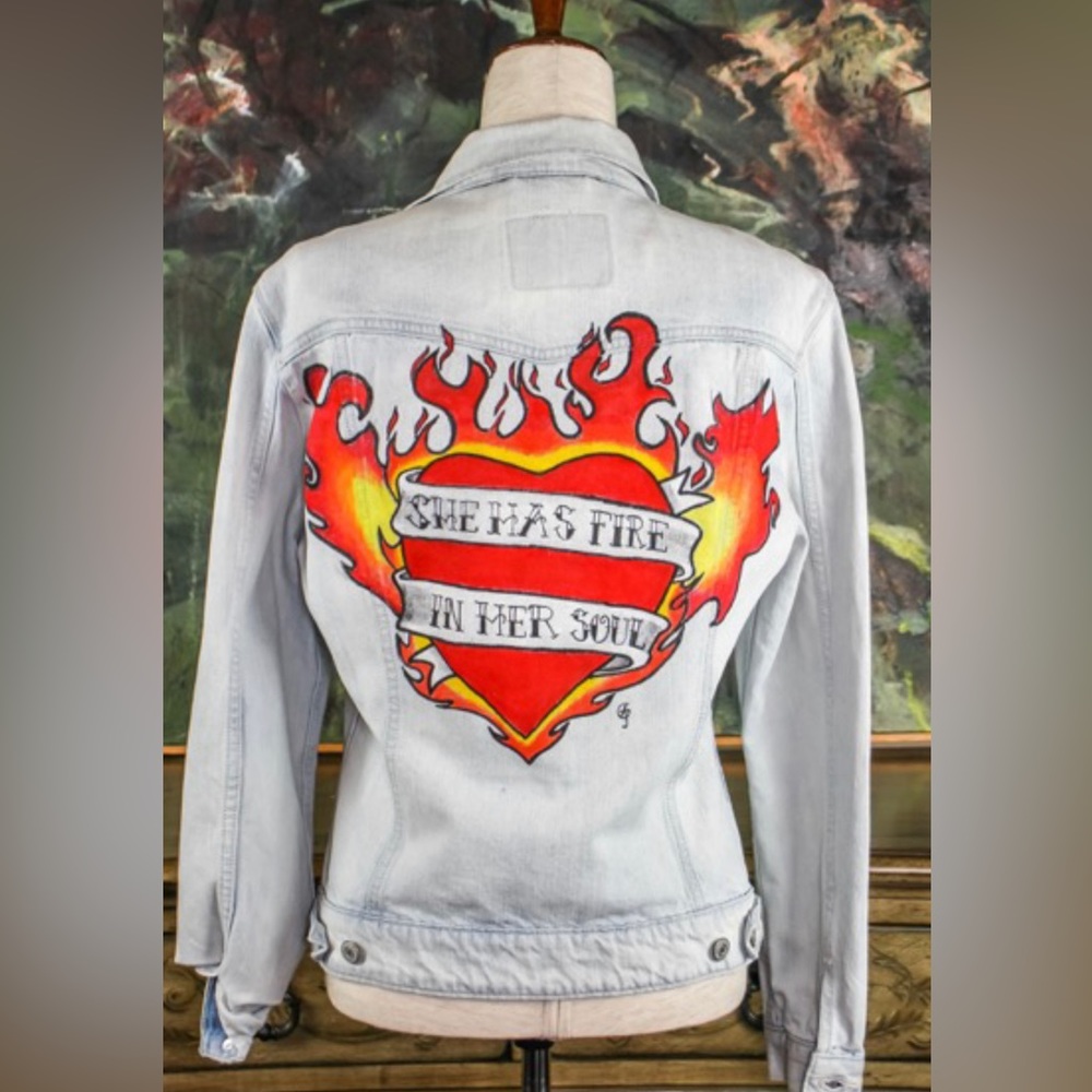 Hand-painted Levis’s jean jacket